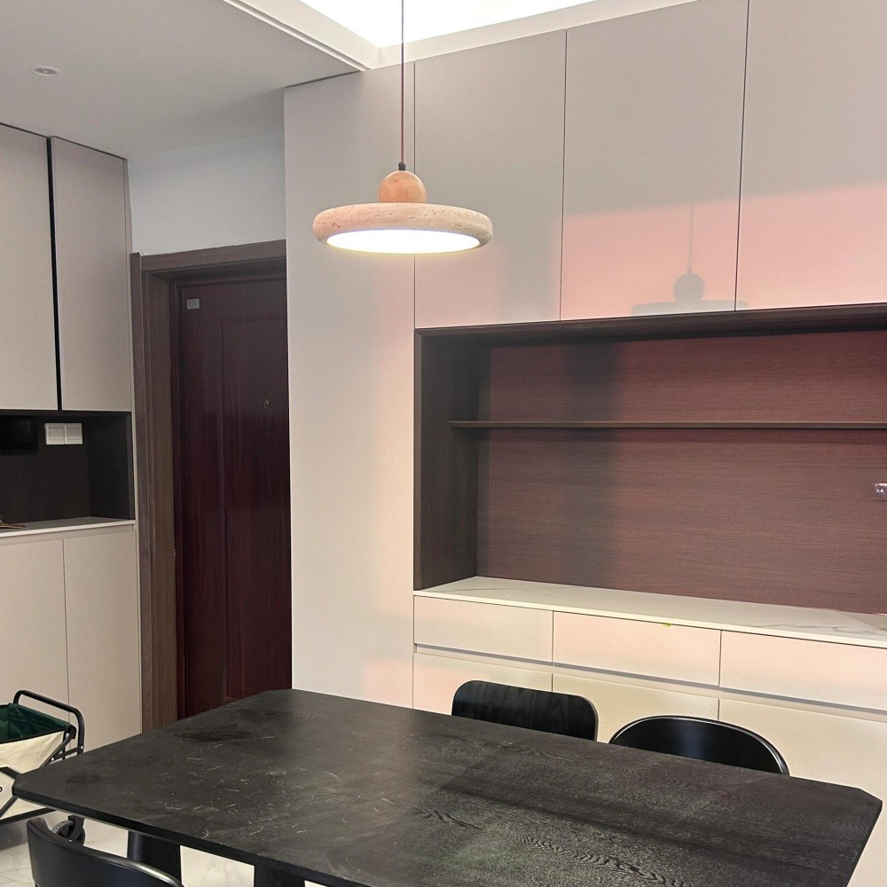 Customer feedback photo of travertine pendant light