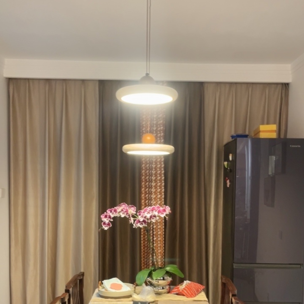 Customer feedback photo of travertine pendant light