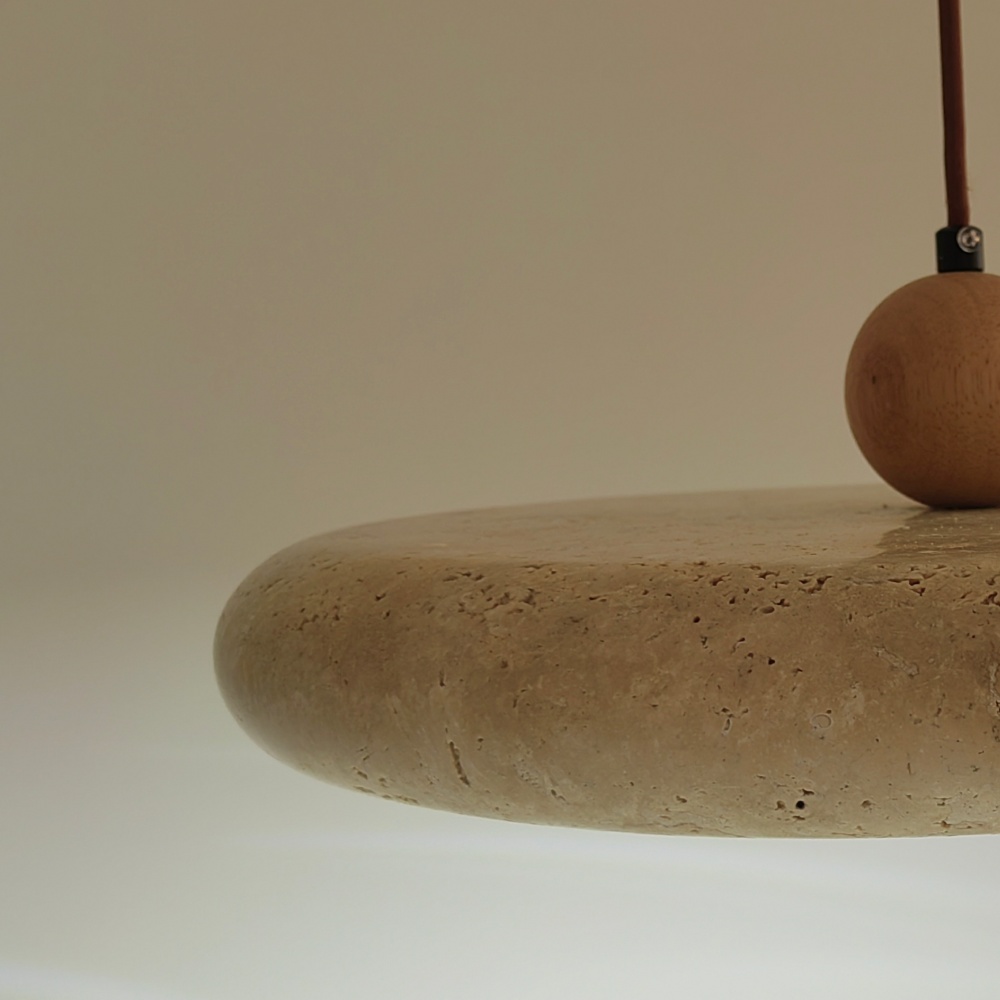 Customer feedback photo of travertine pendant light