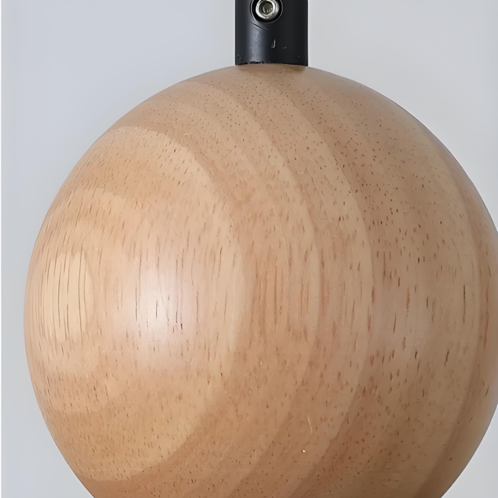 Wooden detail of the travertine pendant light