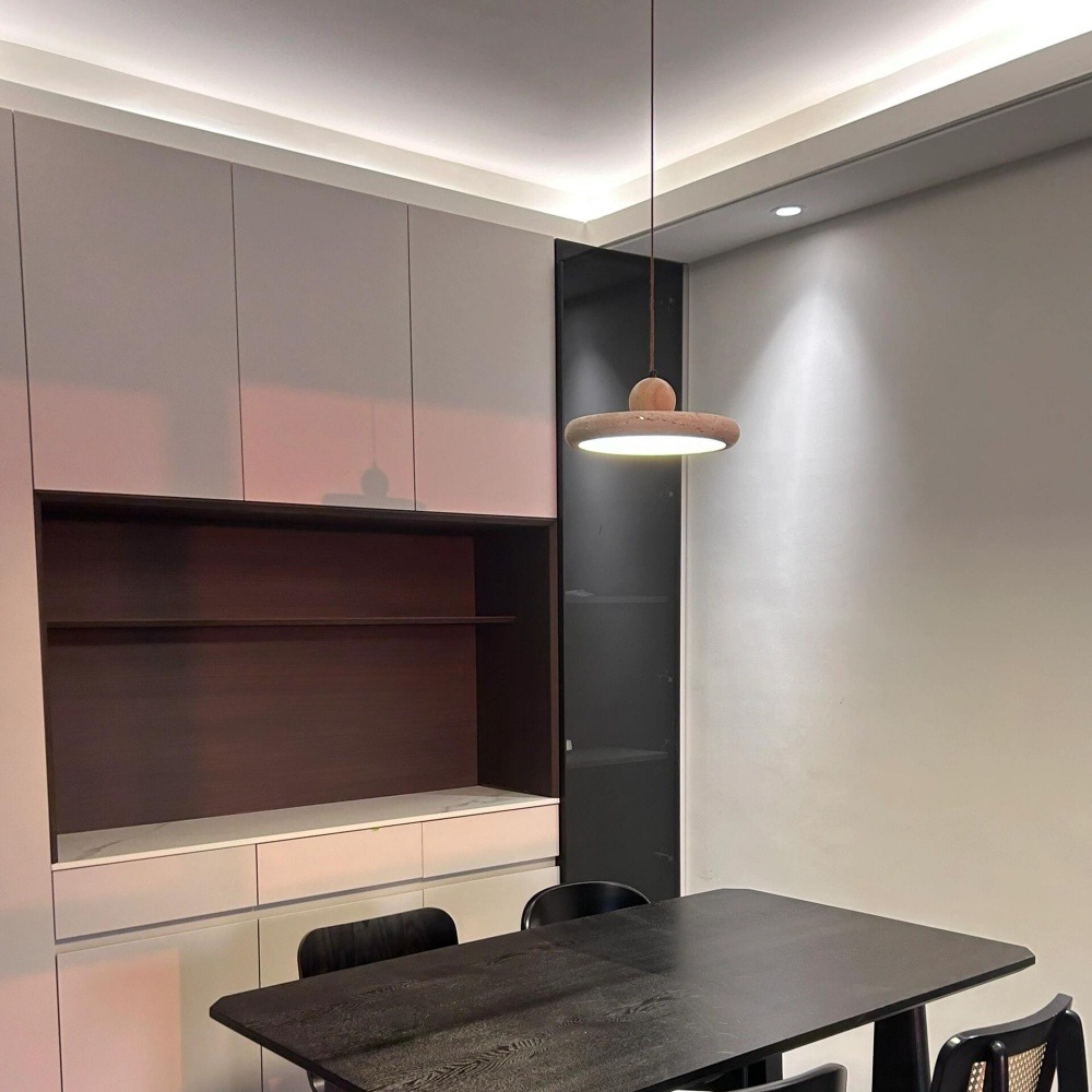 Customer feedback photo of travertine pendant light