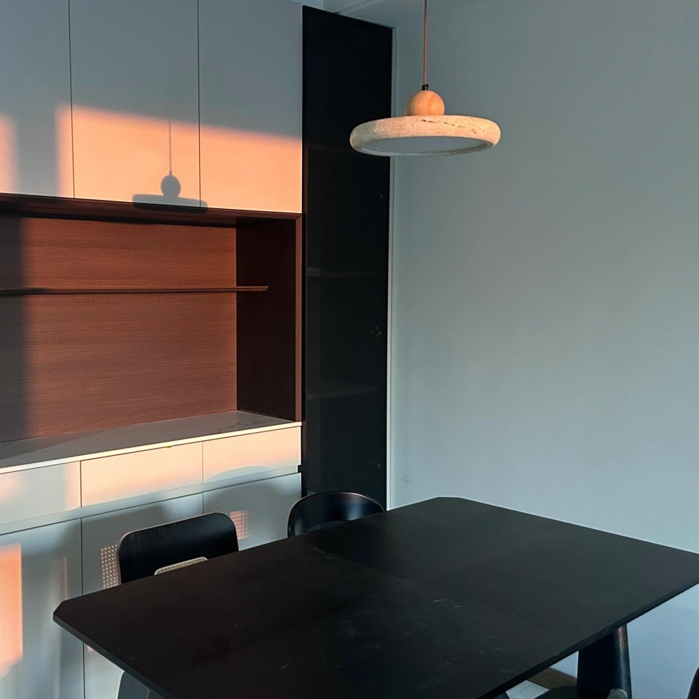 Customer feedback photo of travertine pendant light