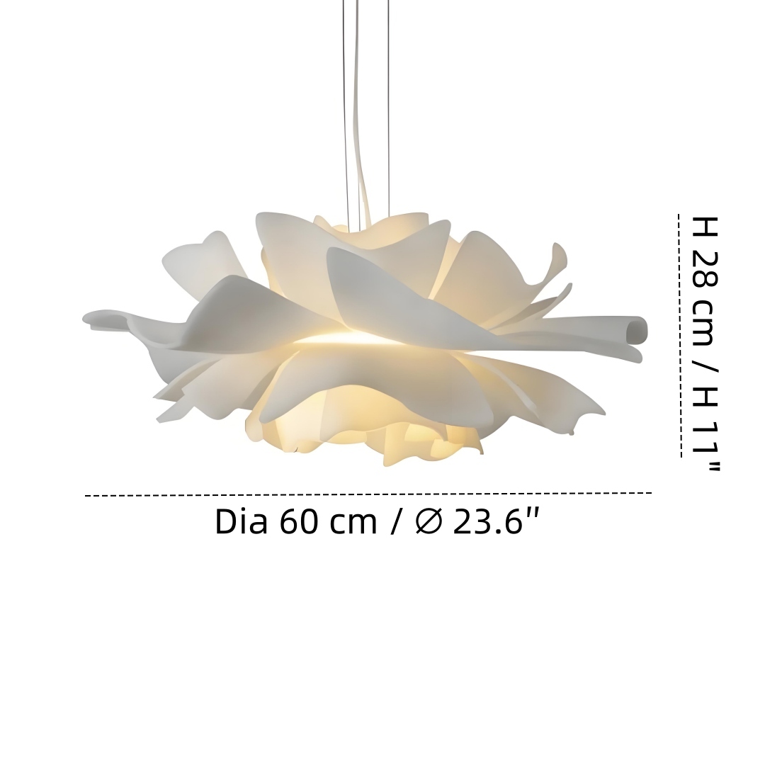 Ø 60 cm × H 28 cm lotus pendant dimensions