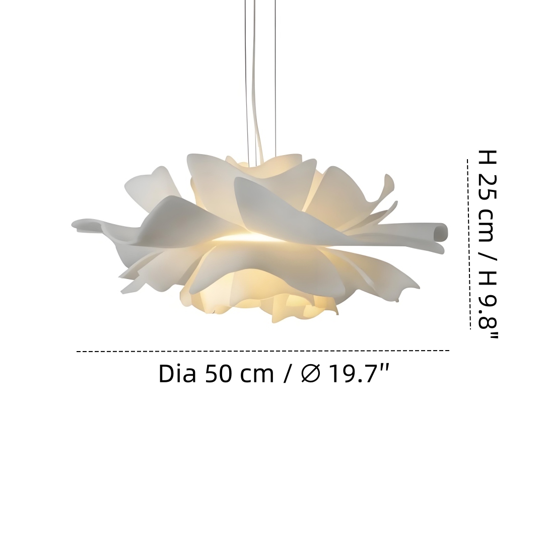 Ø 50 cm × H 25 cm lotus pendant dimensions