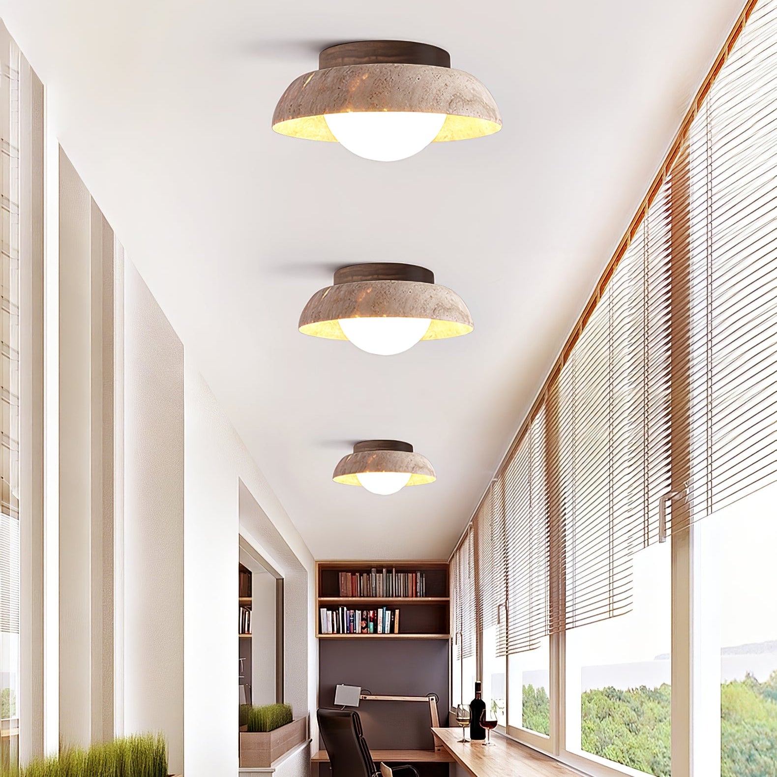 Travertine Ceiling Light