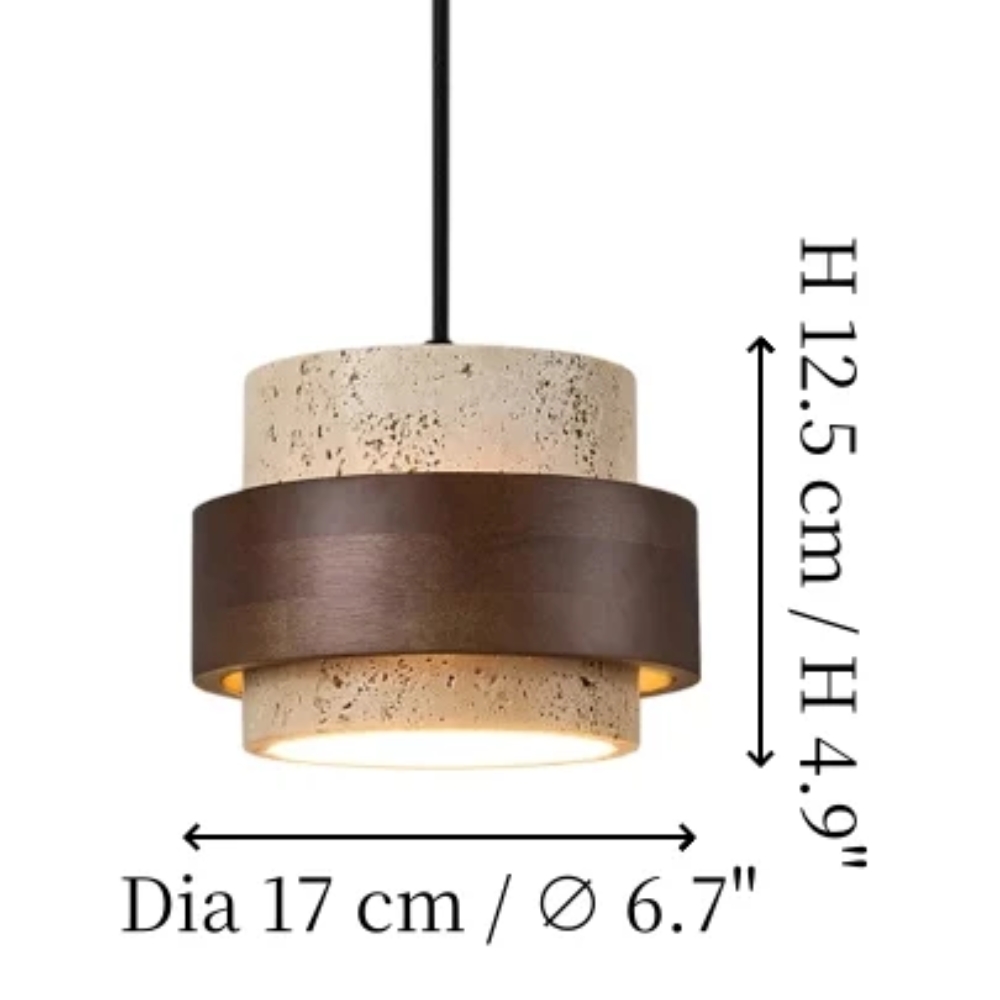 1 Head travertine pendant light size