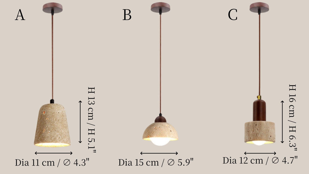 Size A to C dimensions