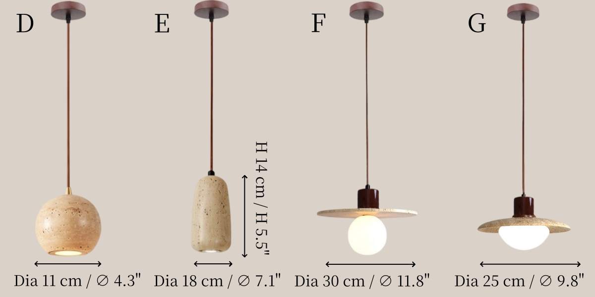 Size D to G dimensions