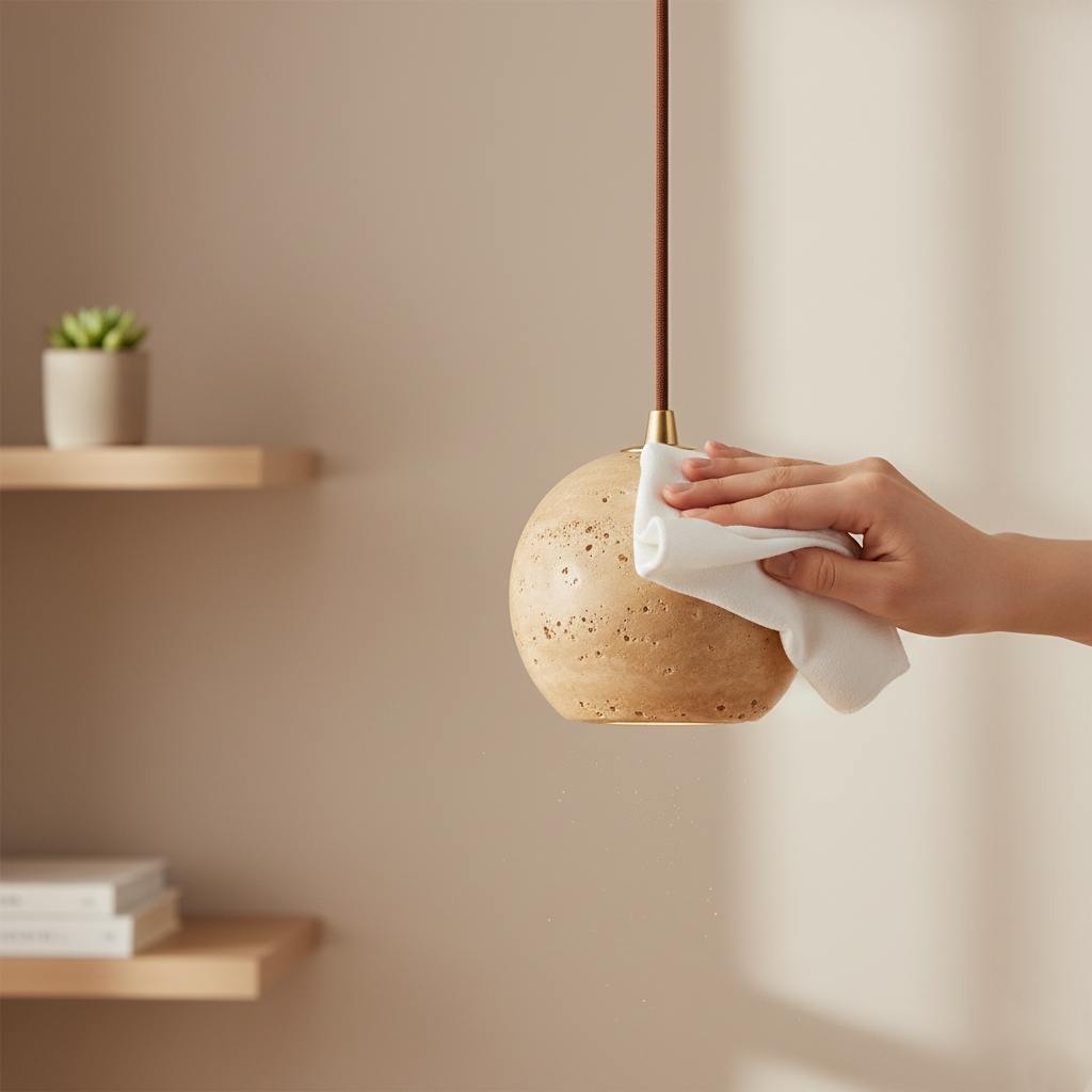 Cleaning travertine pendant light