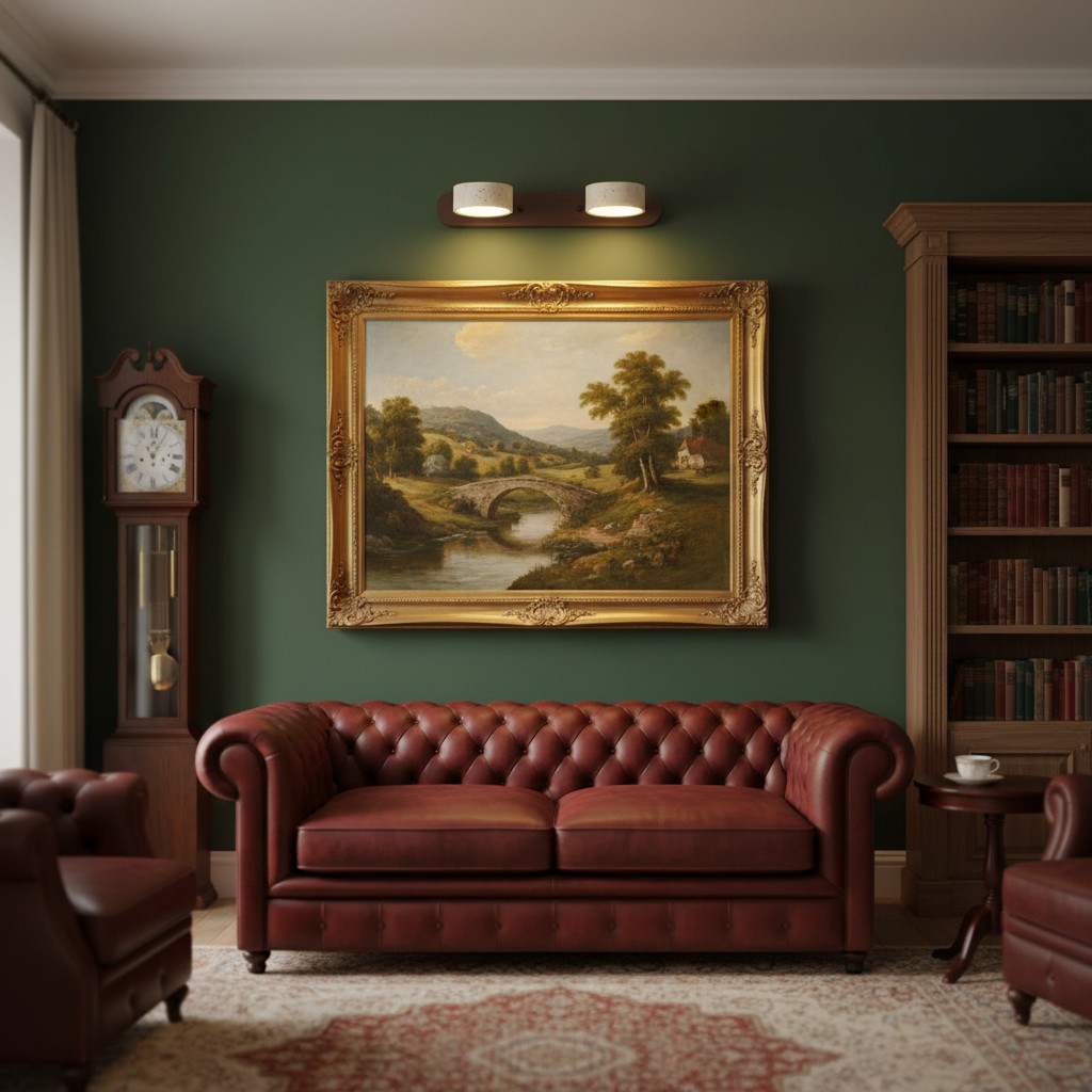 Travertine wall light in living room scene