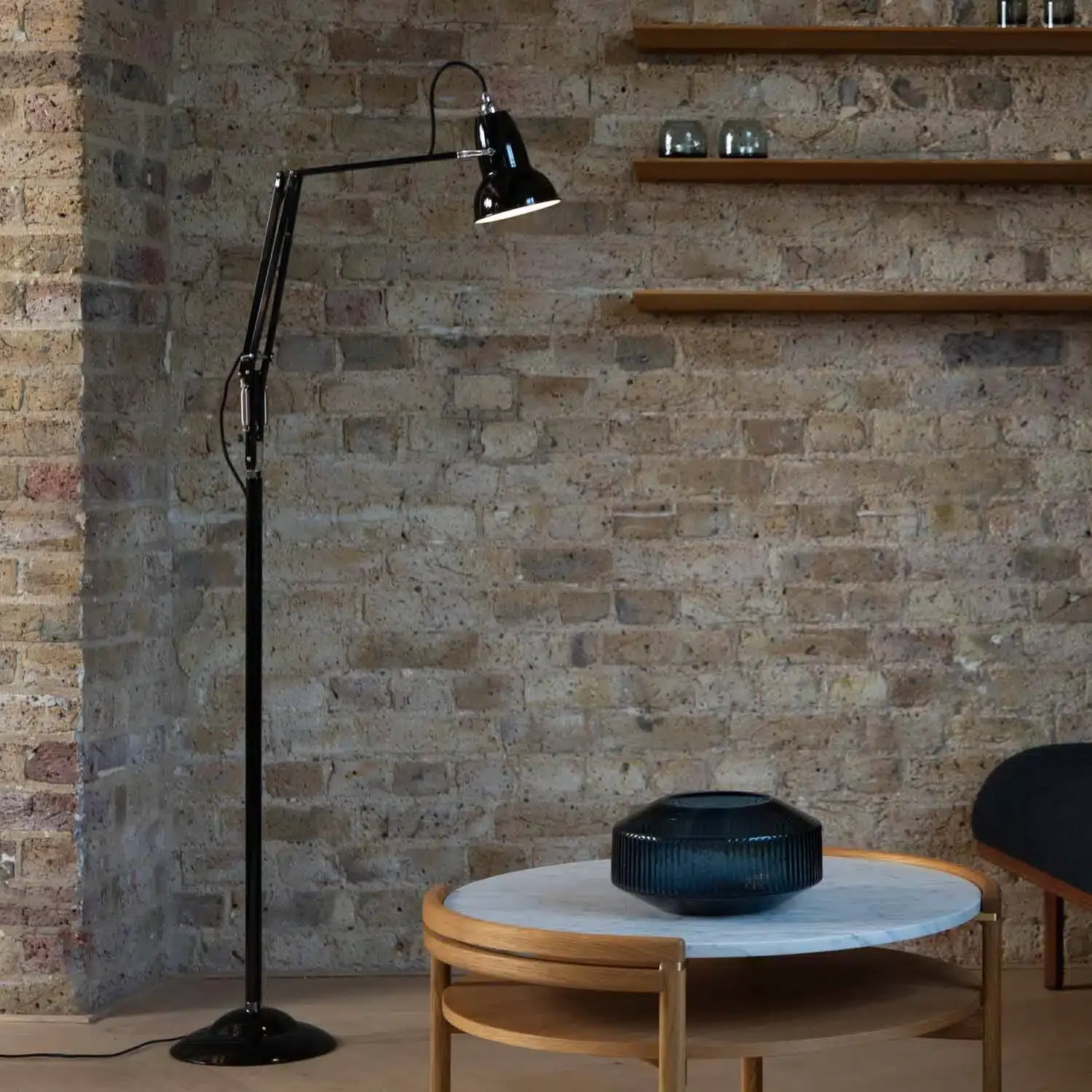 Floor lamp in warm interior