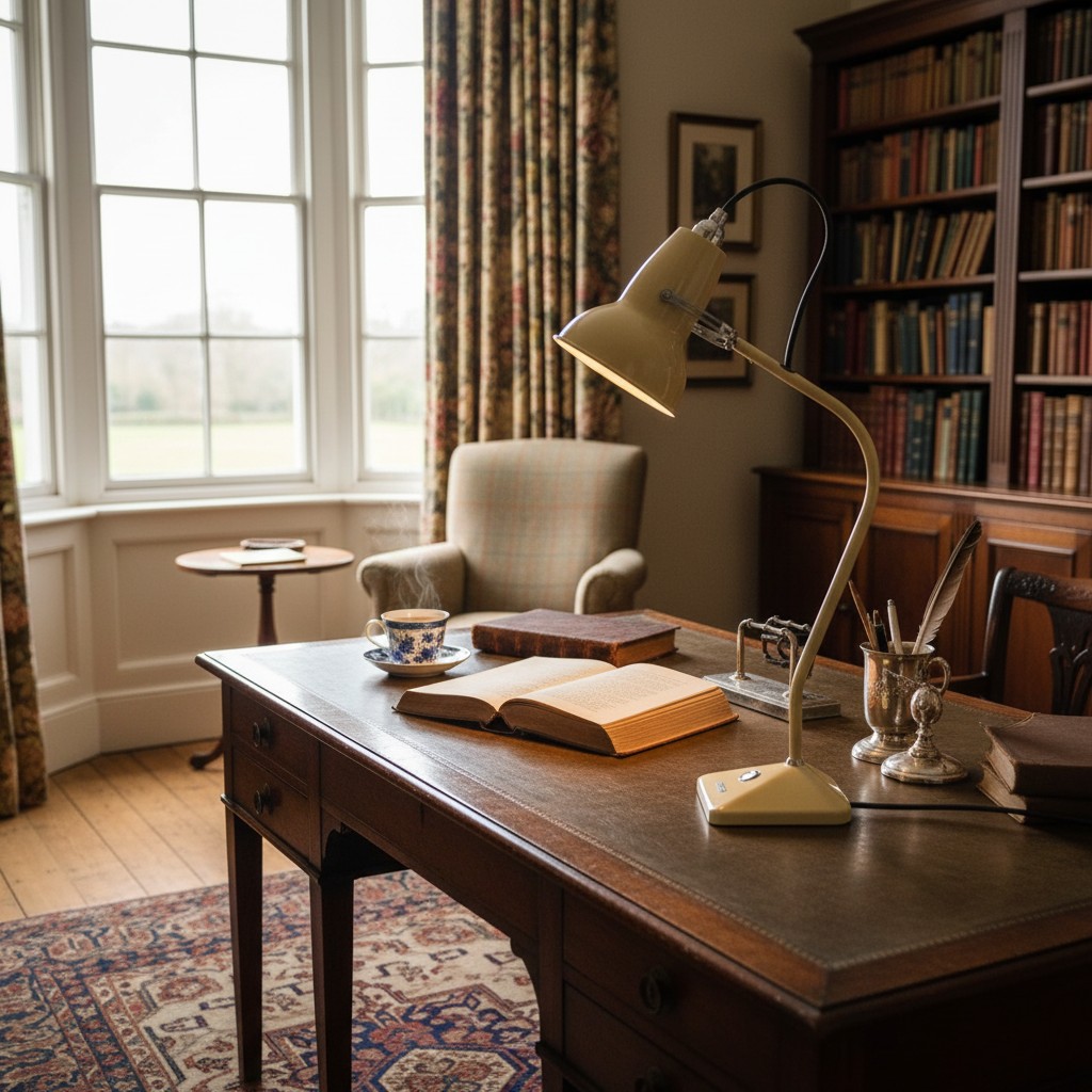 Mini table lamp reading scene