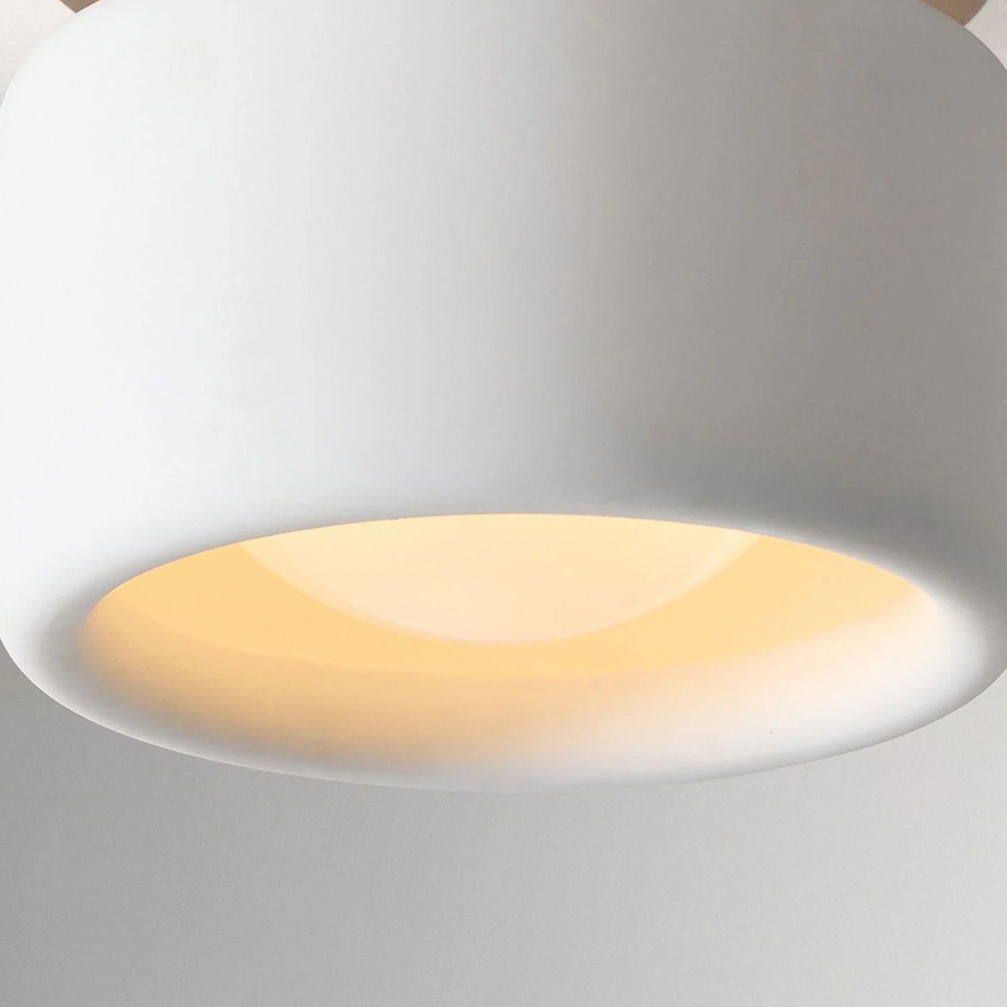 Warm light through porcelain shade