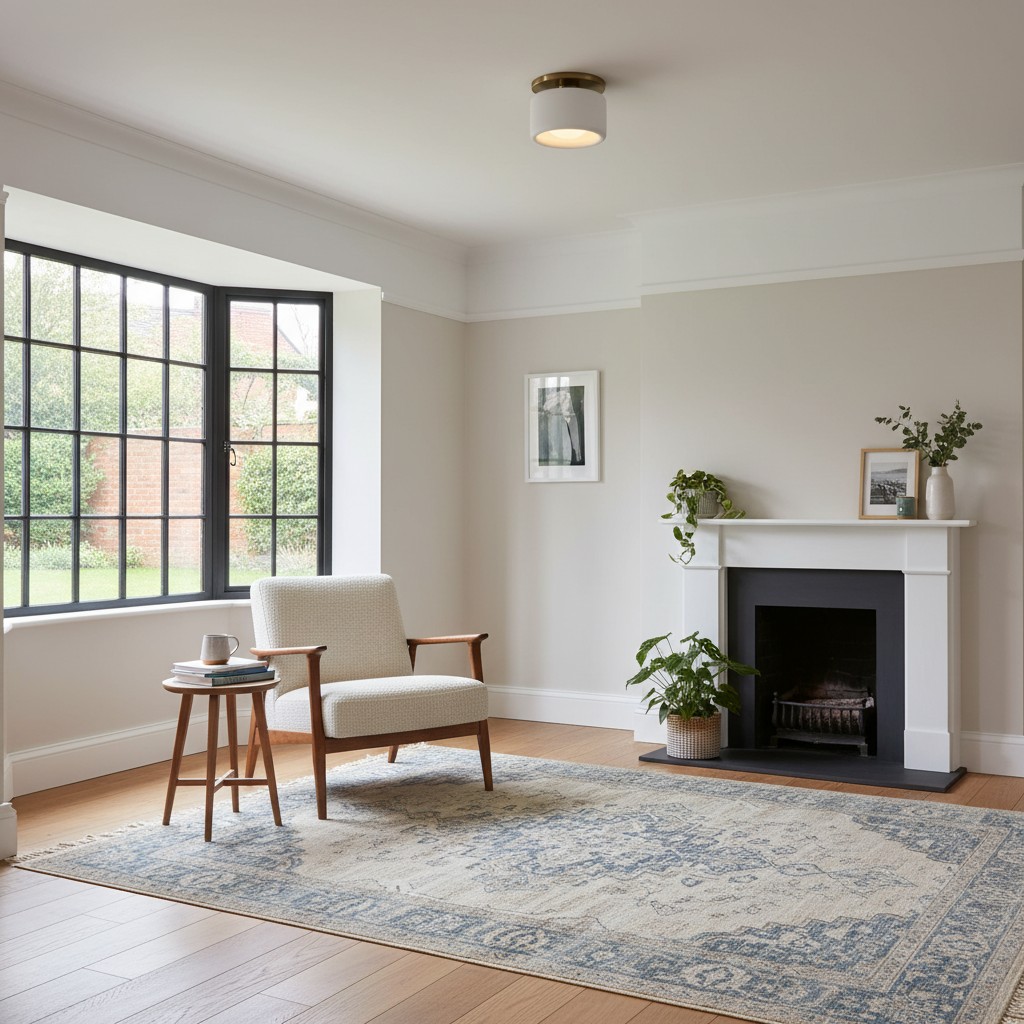Porcelain ceiling light in living room scene five
