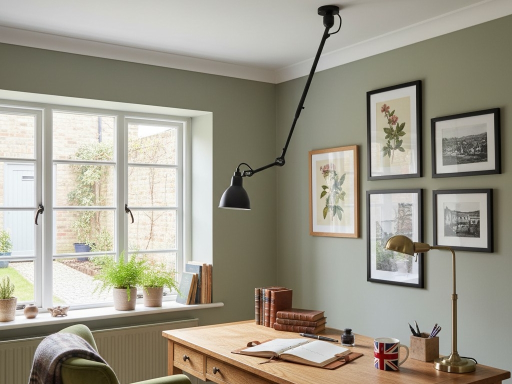 Wall lamp in study room