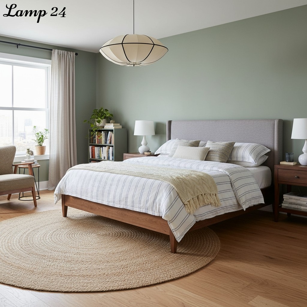 Classic UFO Ribbon Pendant Light in living room setting