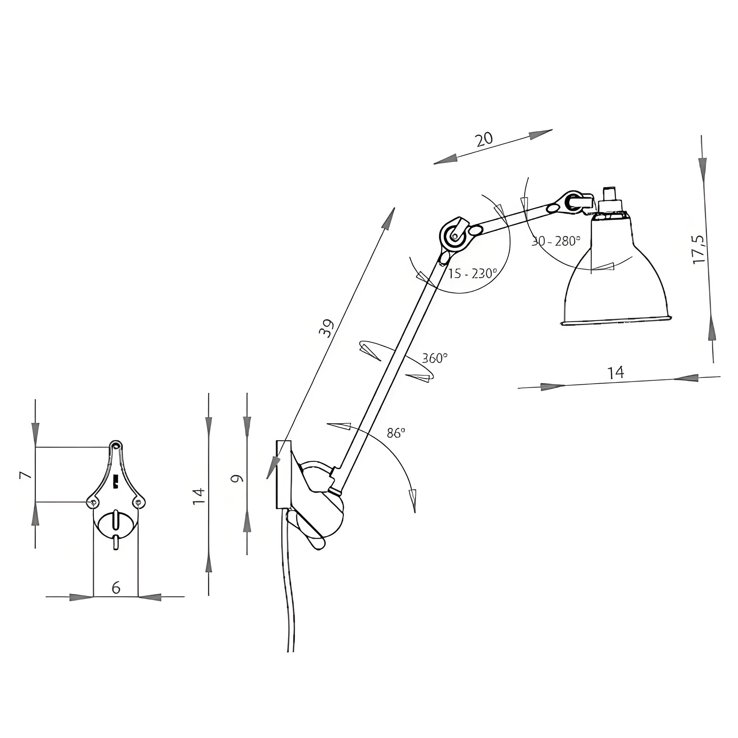 Model B-39 size diagram