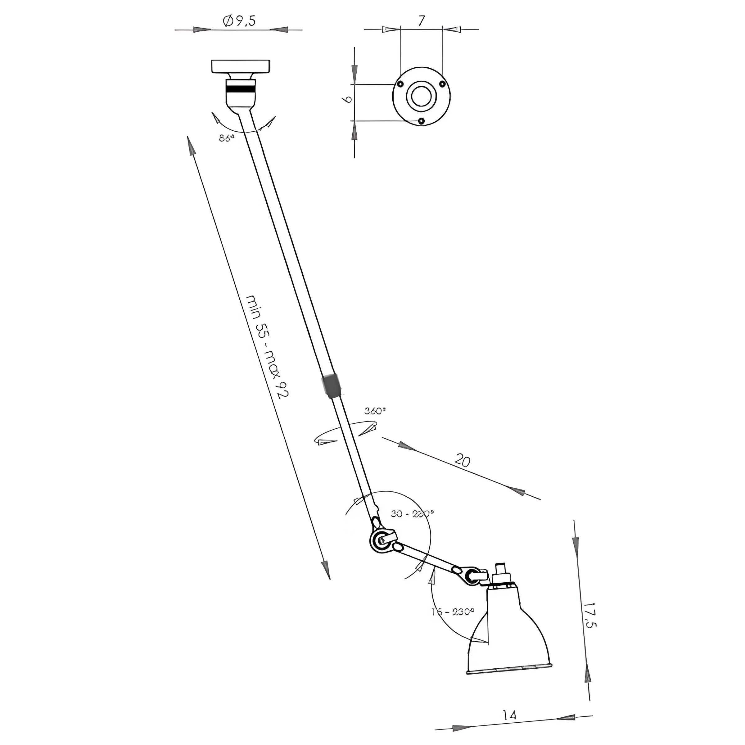 Model H-55 size diagram