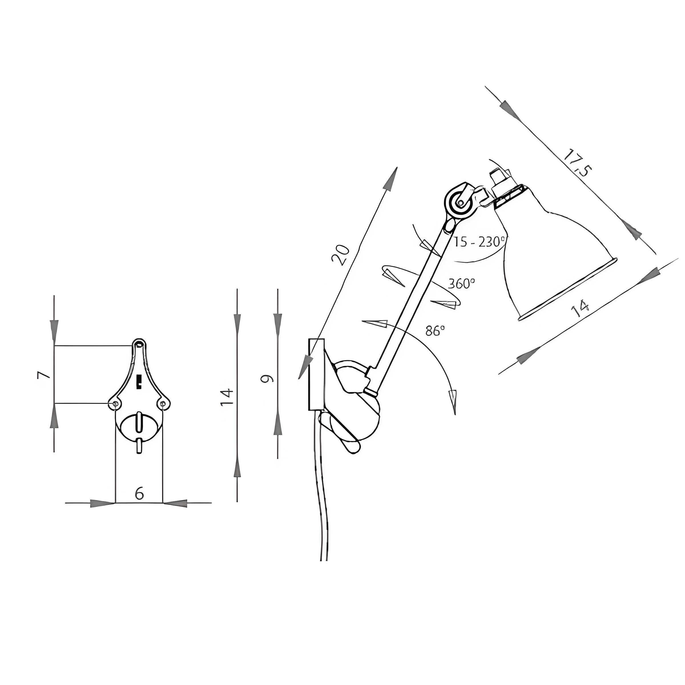 Model A-20 size diagram