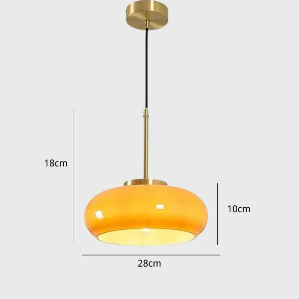 Orange pendant light size diagram