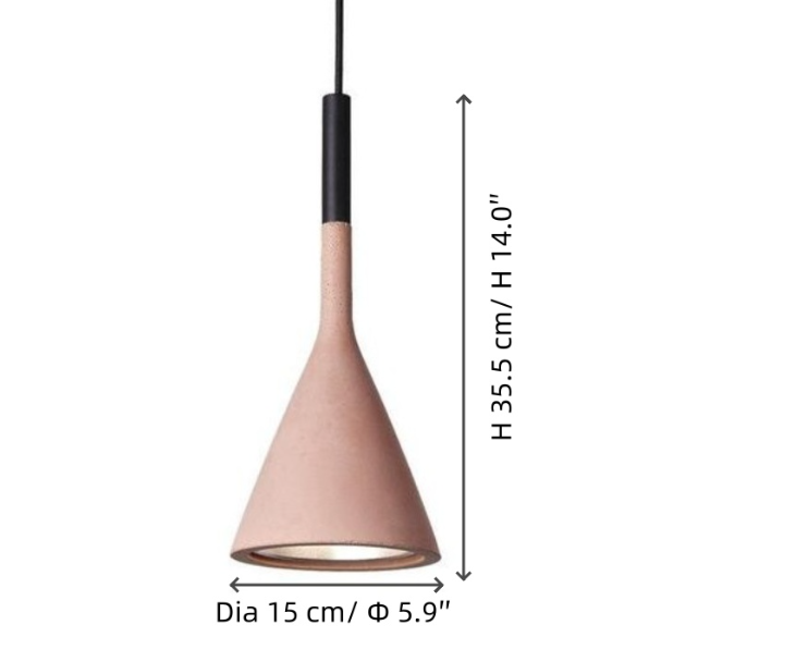 Pendant lamp size diagram