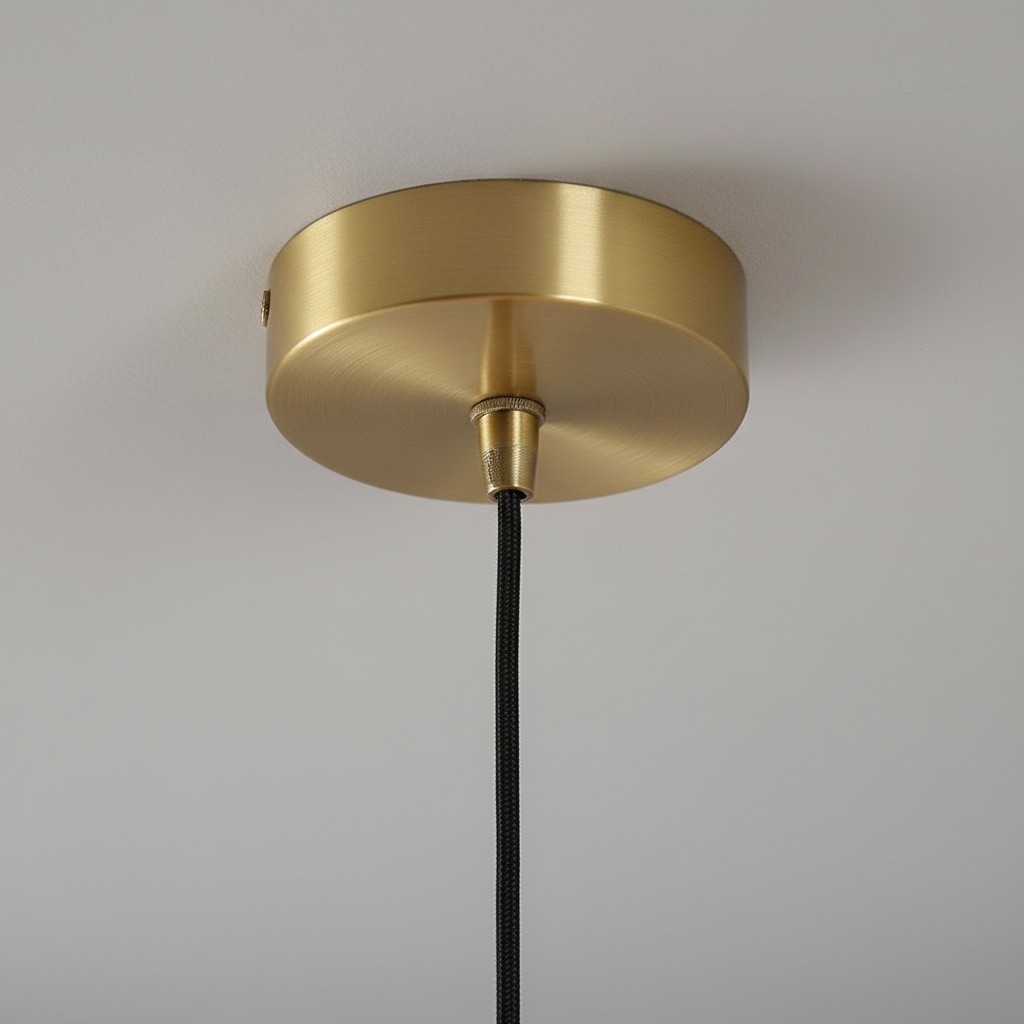 Round brass ceiling plate detail