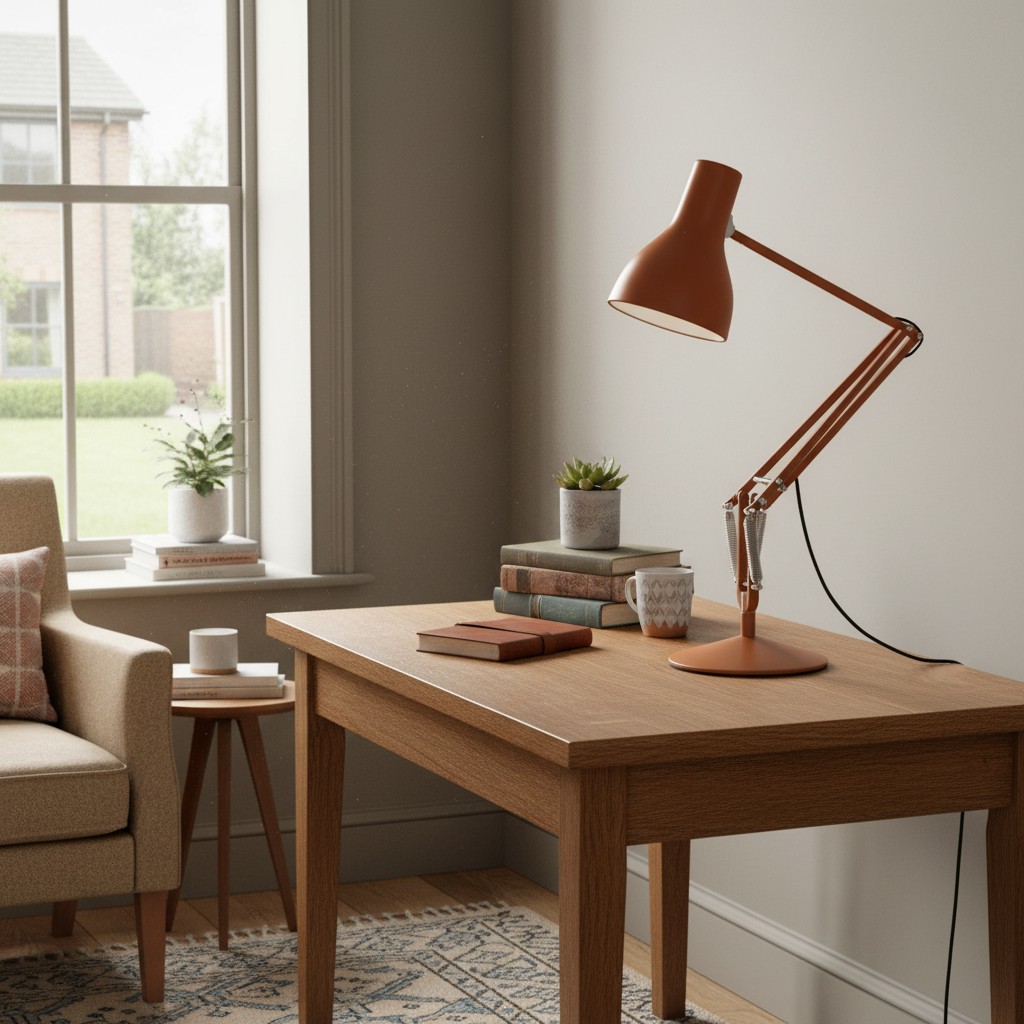 Sienna desk lamp on a wooden desk