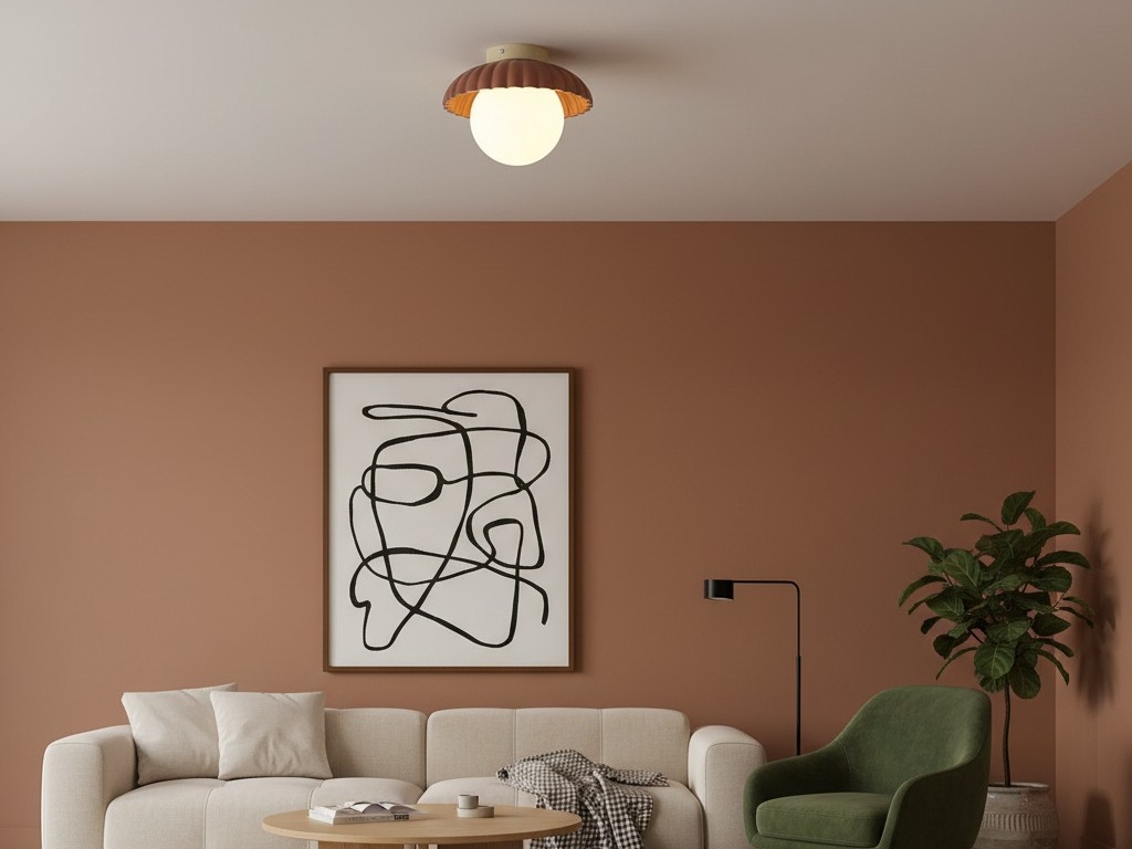 Alien Ceiling Light in warm room scene