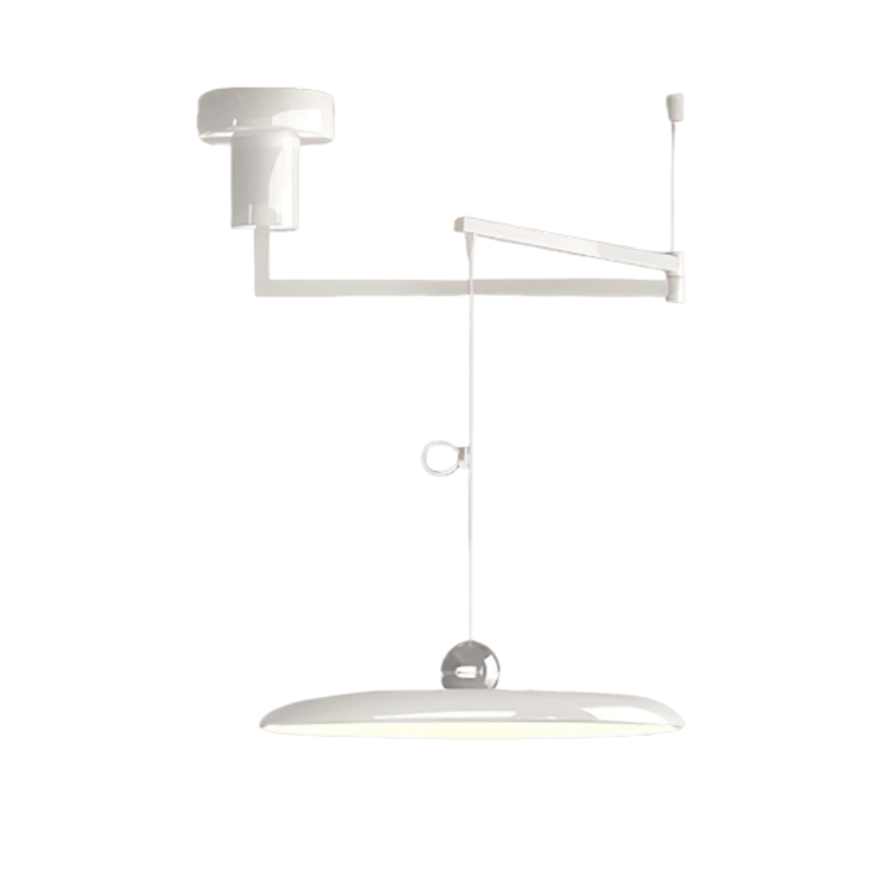 White Adjustable Swing Arm Pendant Light