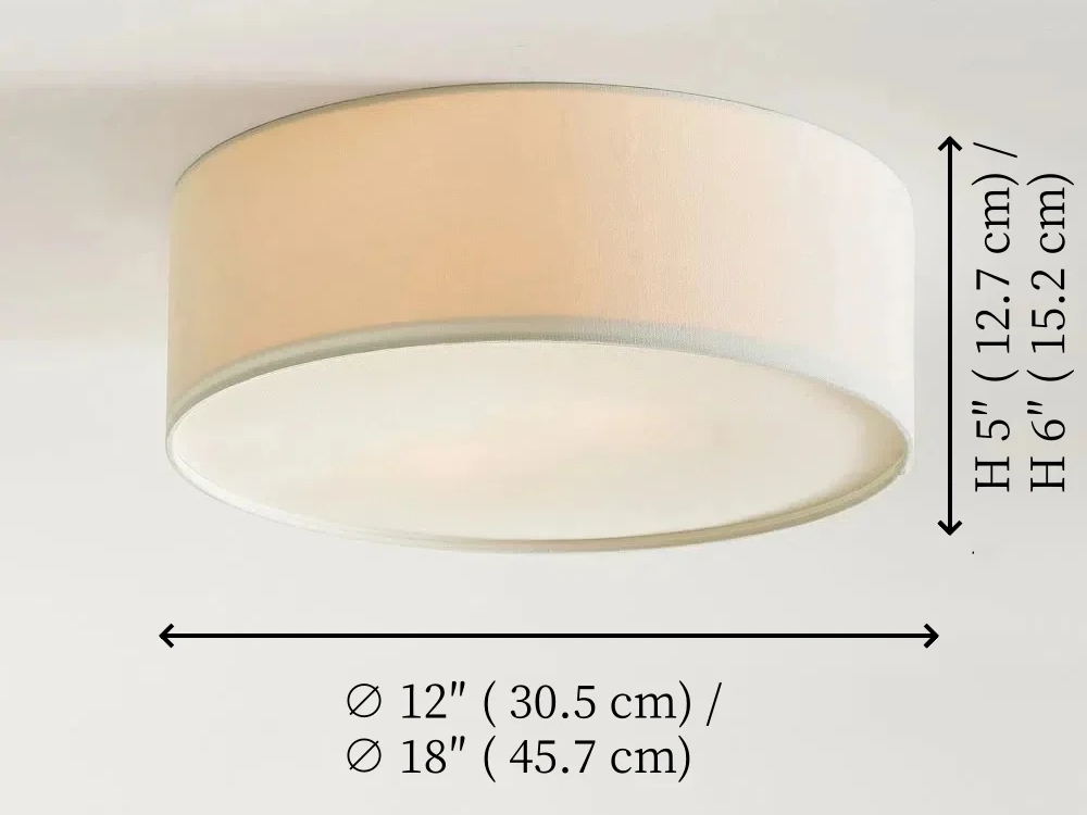 Dumora flush mount light size diagram
