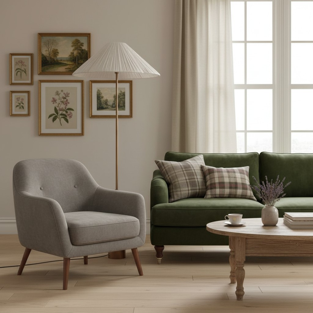 Lindi Linen Floor Lamp scene display 4