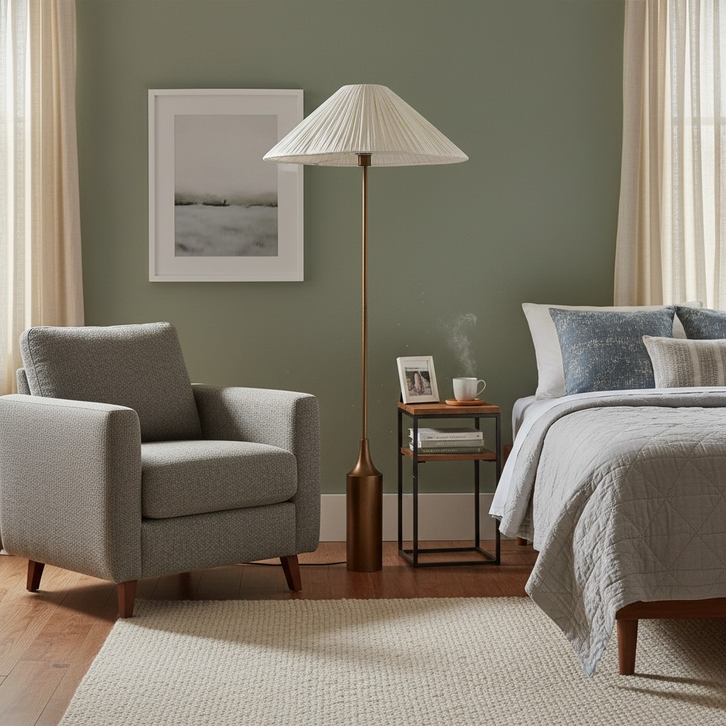 Lindi Linen Floor Lamp scene display 8