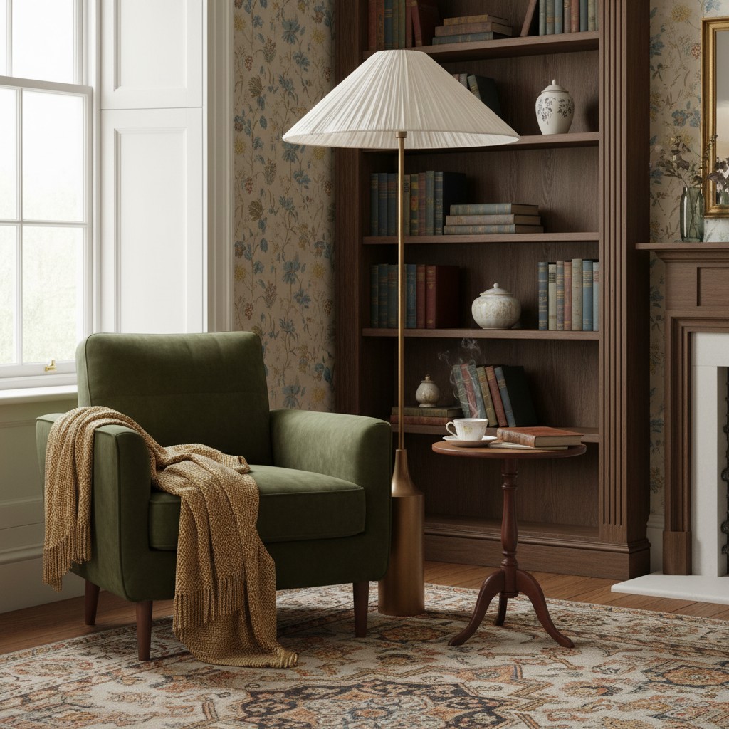 Lindi Linen Floor Lamp scene display 1
