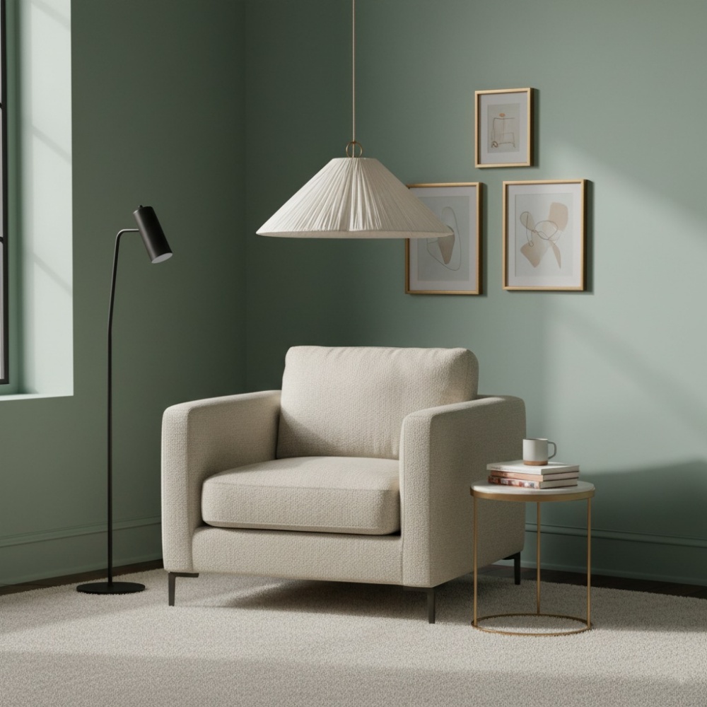 Lindi pendant light in a green living room