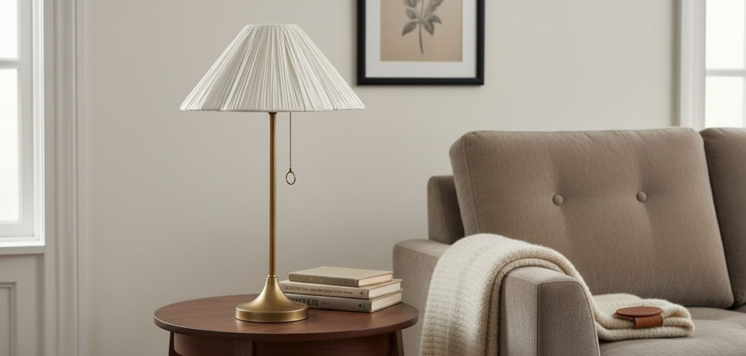 Lindi Scalloped Linen Table Lamp