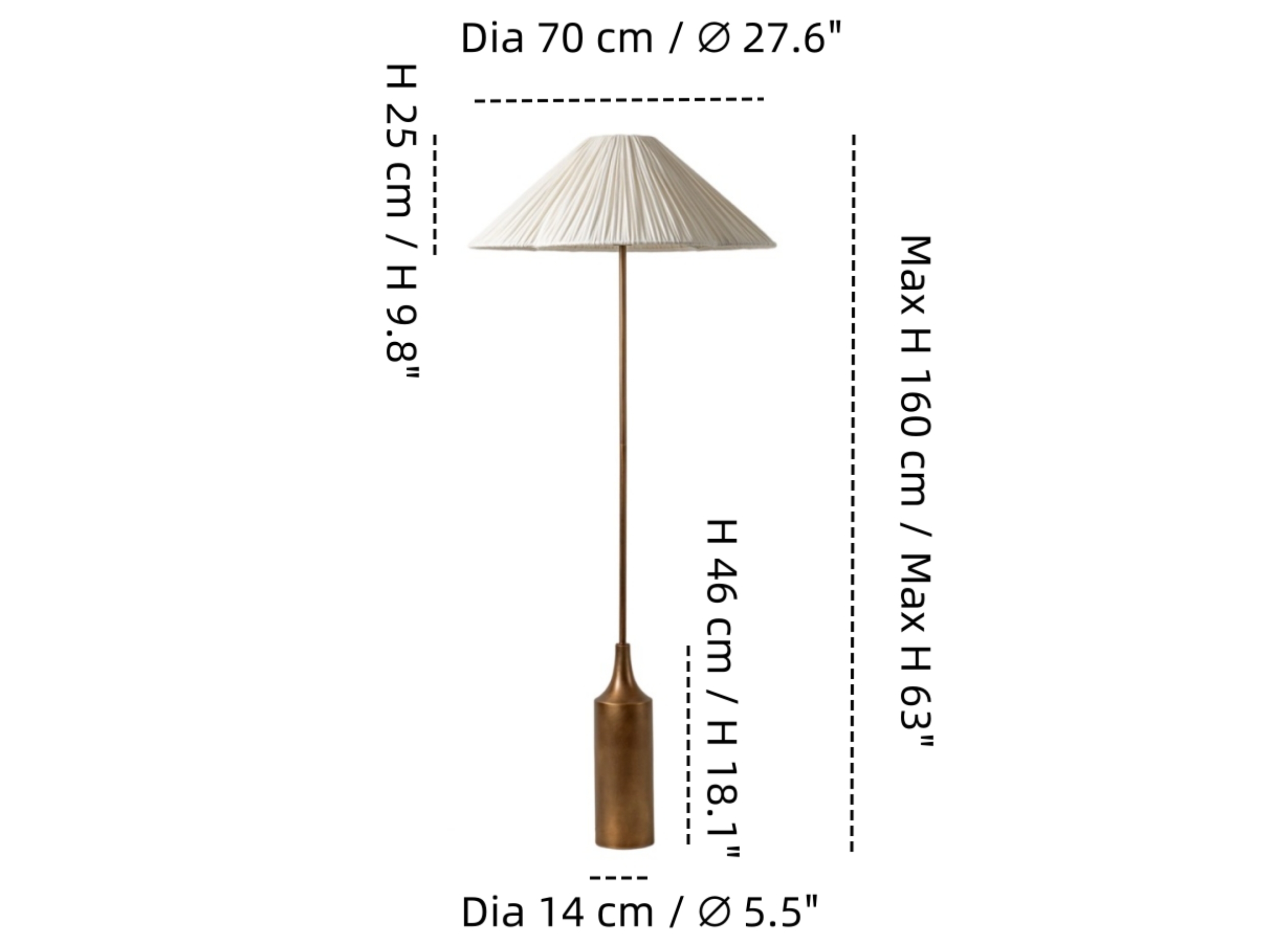 Lindi Linen Floor Lamp size diagram