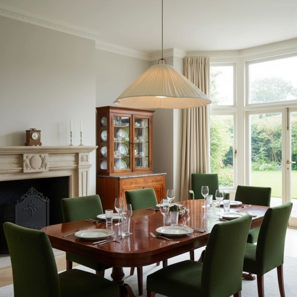 Lindi pendant light above a dining room table