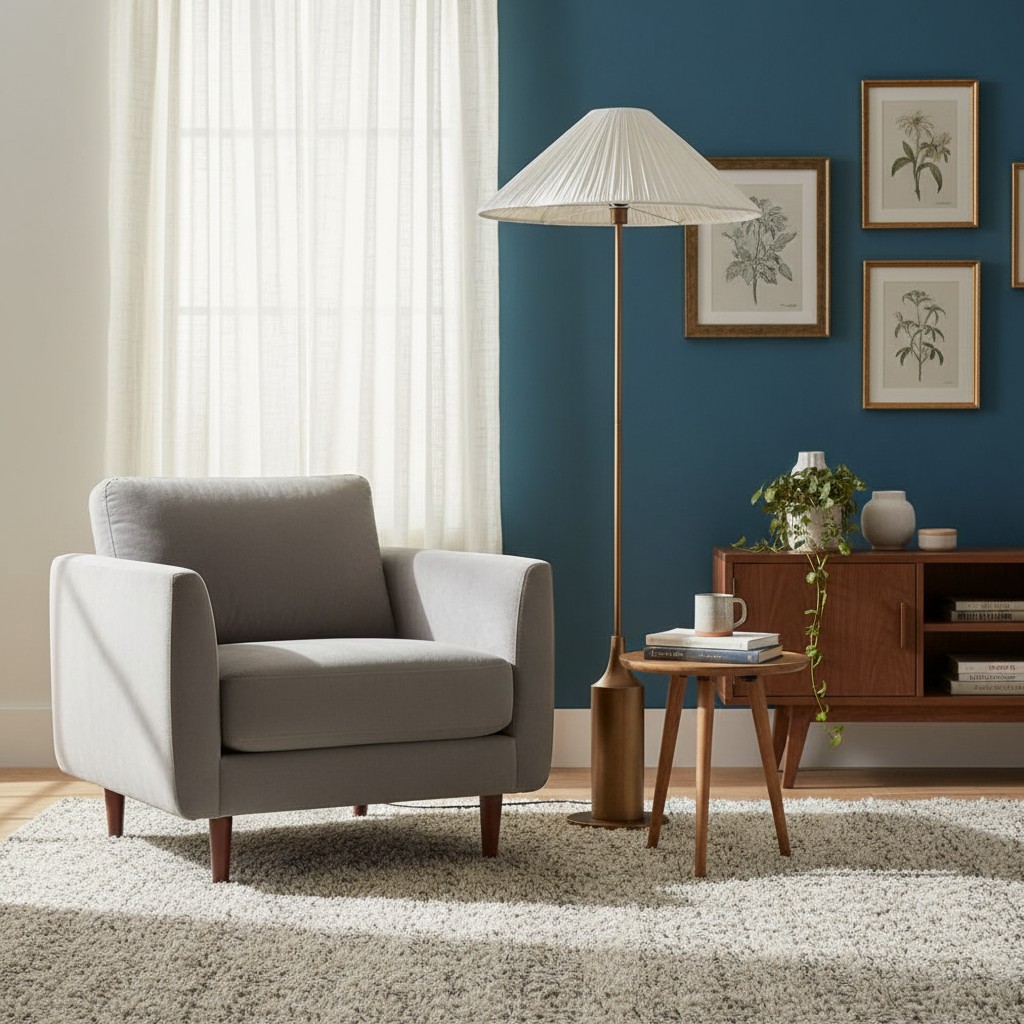 Lindi Linen Floor Lamp scene display 2