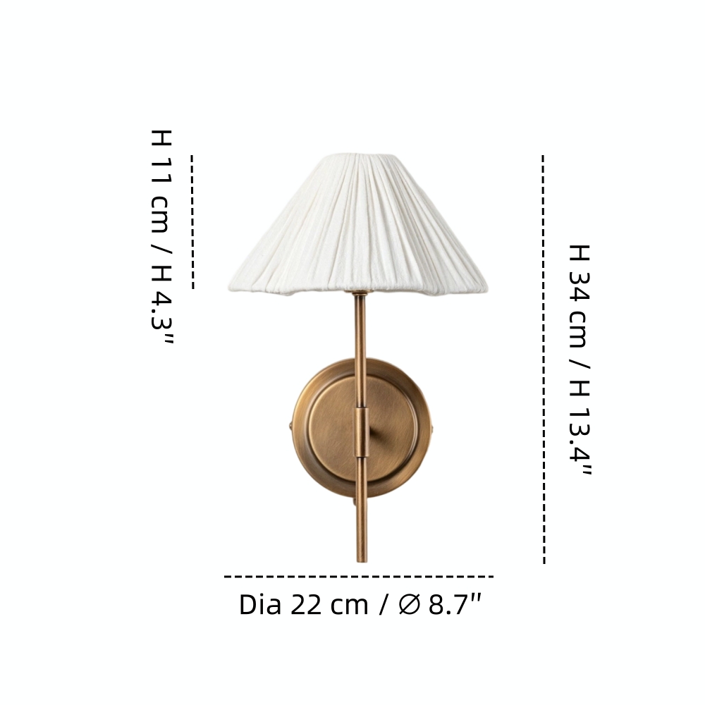 Lindi wall light size diagram
