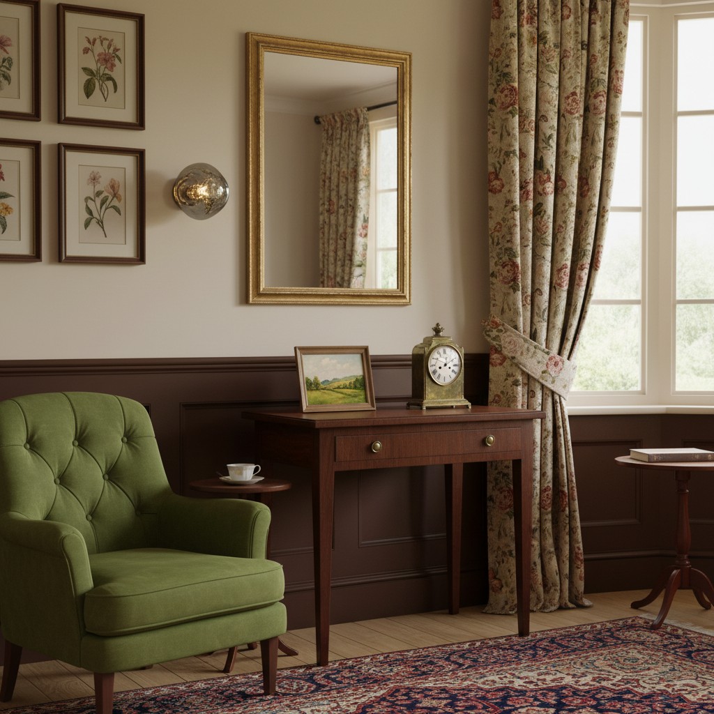 Wall lamp in classic sitting room scene