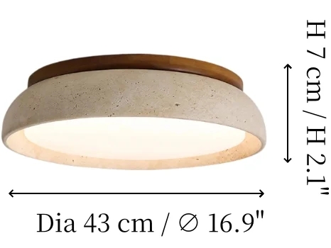 Large size travertine ceiling light dimensions