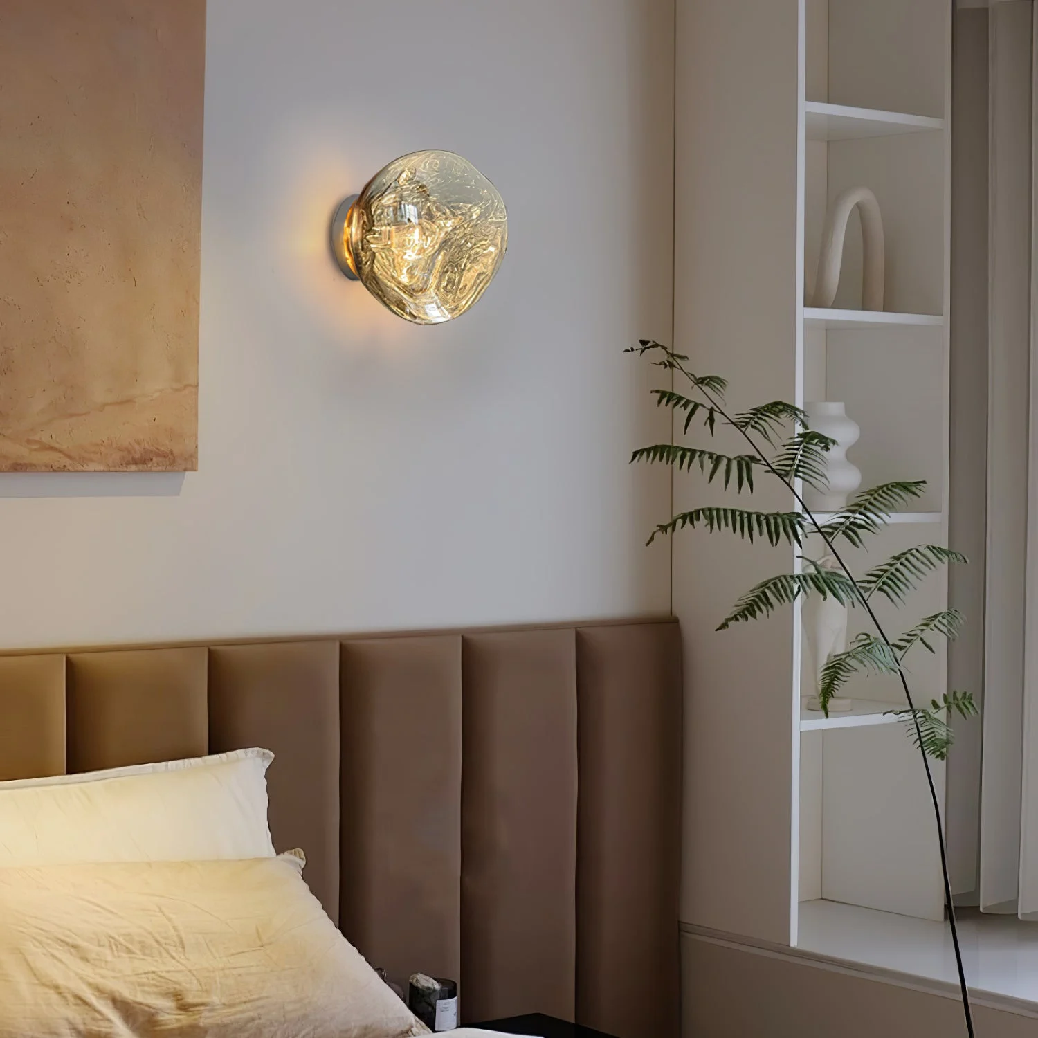Wall lamp shown in bedroom setting