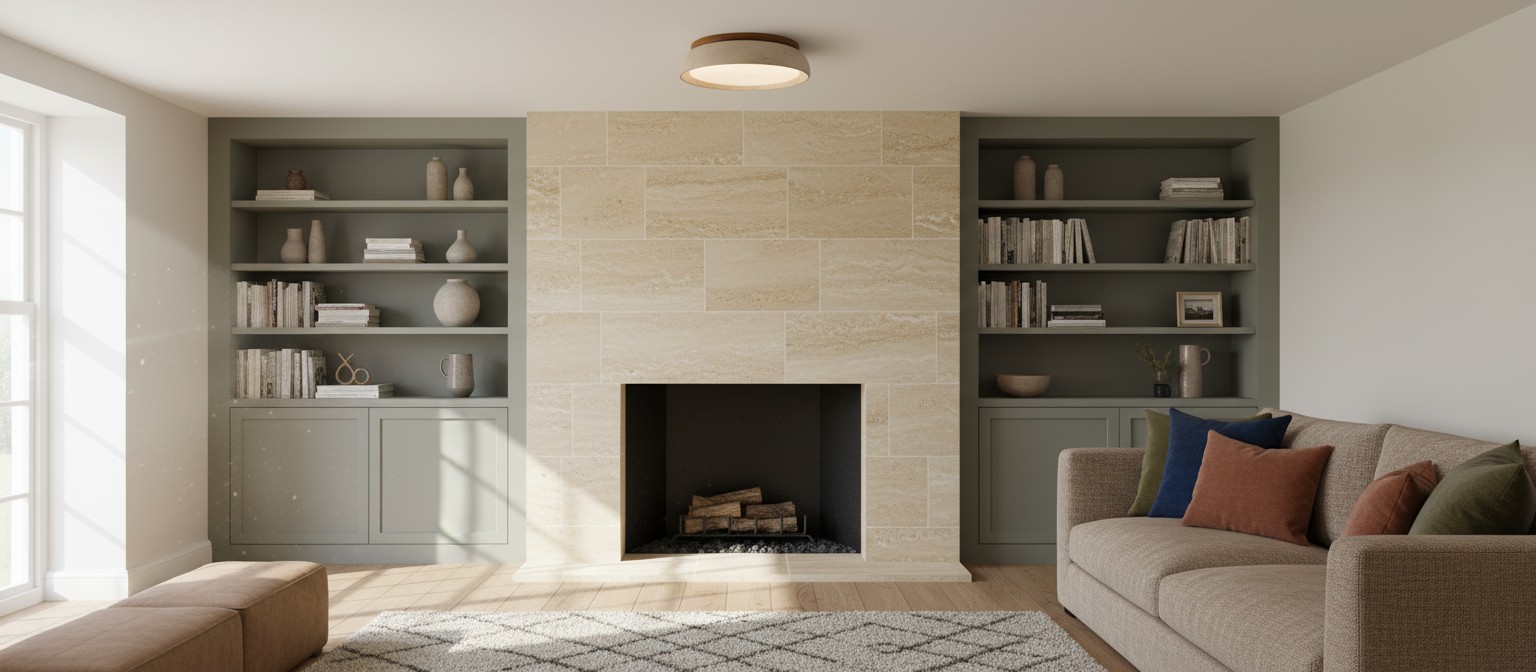 Wabi-Sabi Travertine Ceiling Light