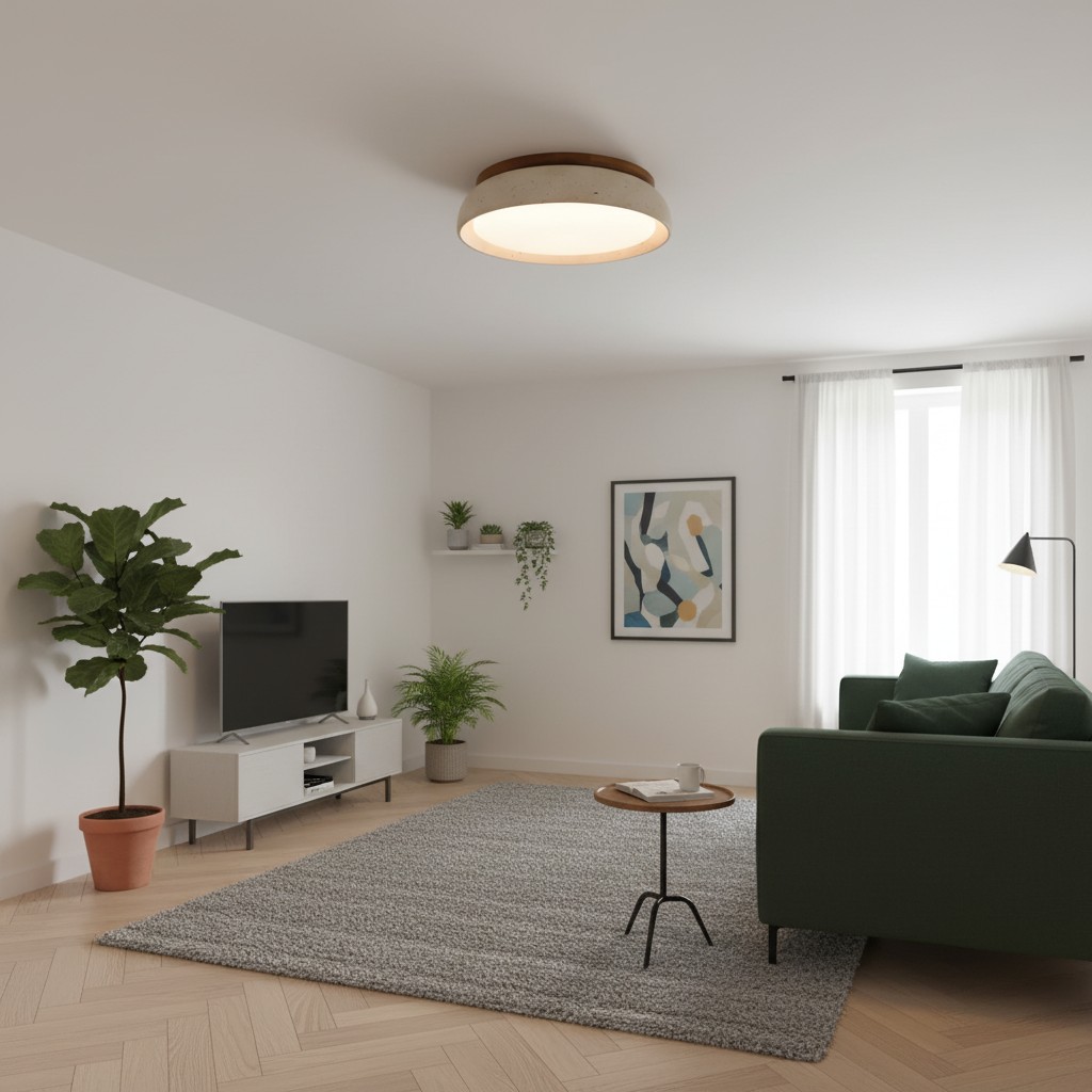 Travertine ceiling light in a lounge