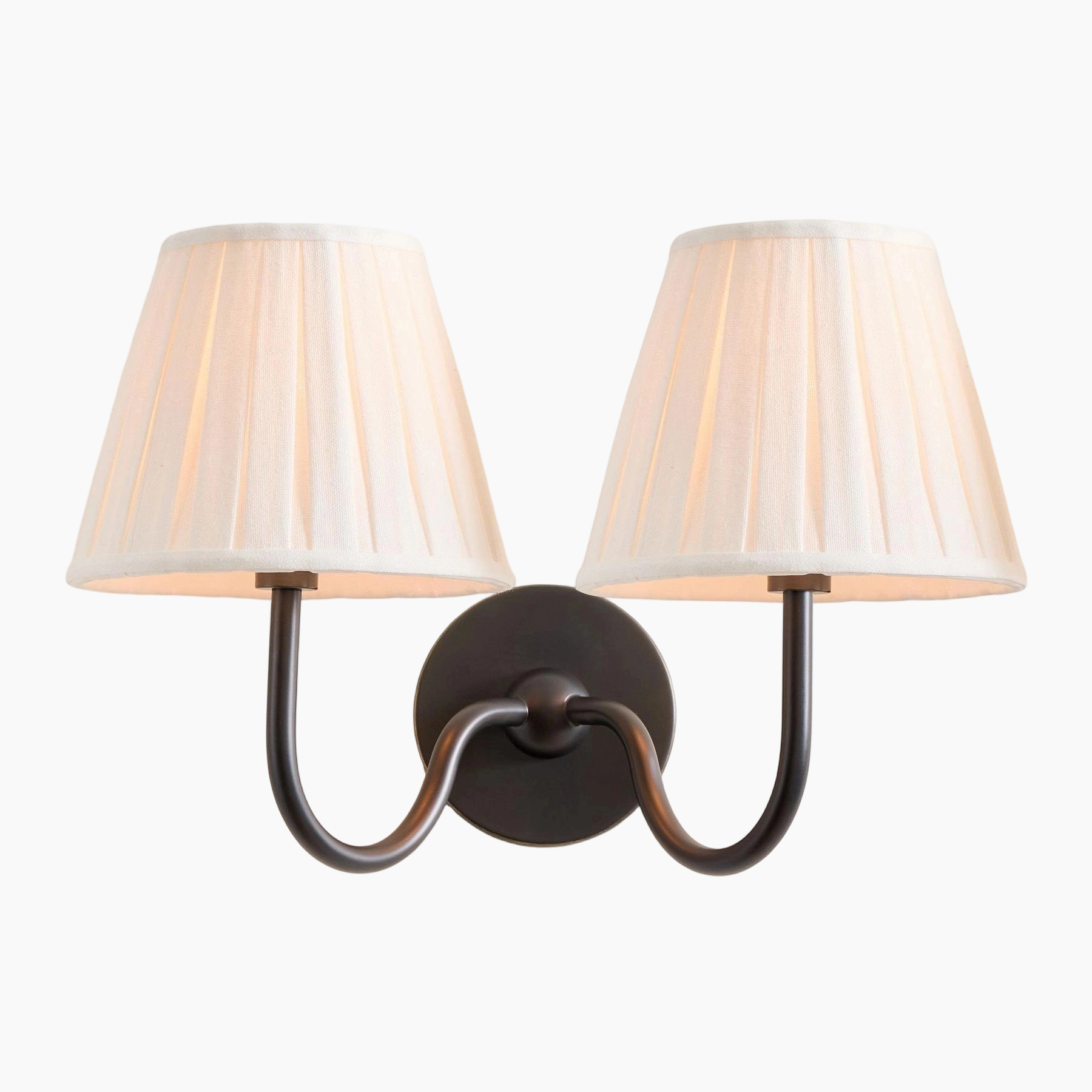 Pleated shade warm finish