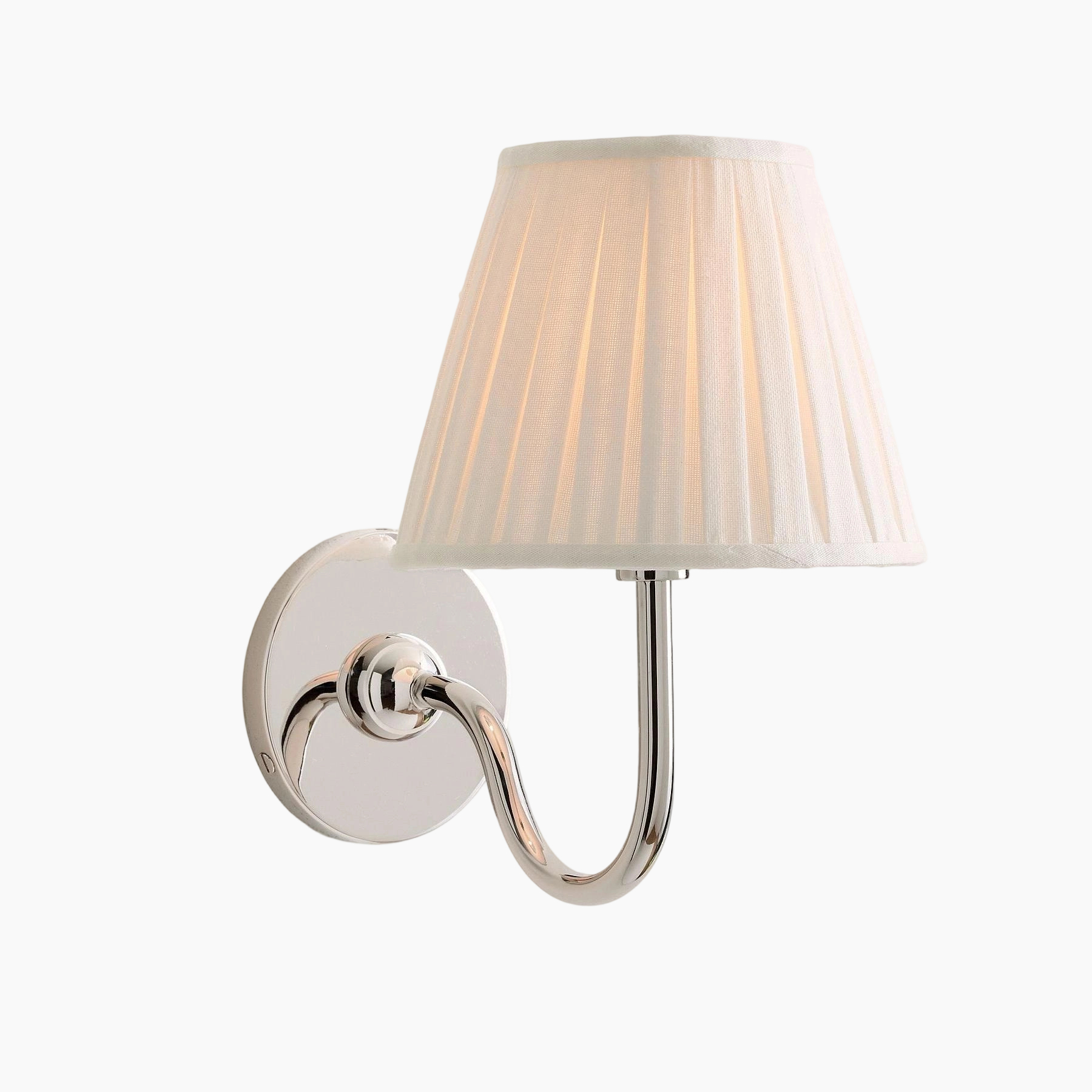 Pleated shade brass wall lamp