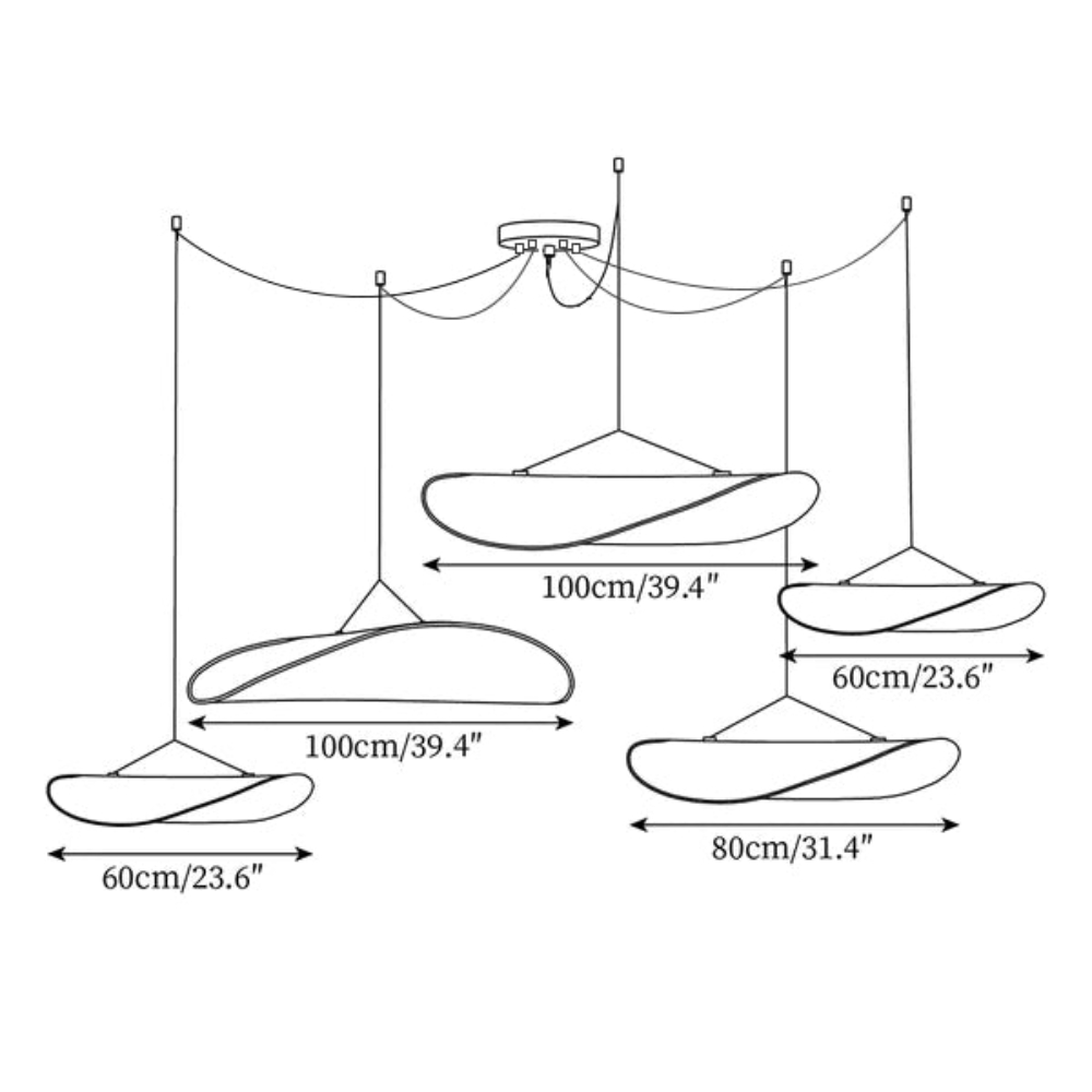 Product size diagram 5 heads
