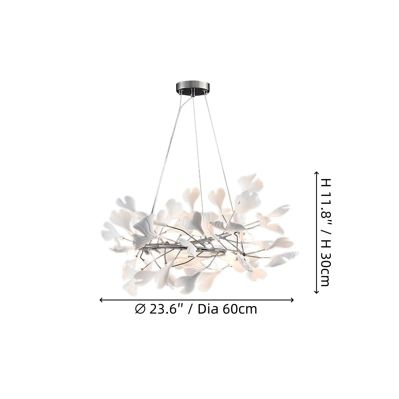 Gingko U Chandelier Dia 150cm size diagram