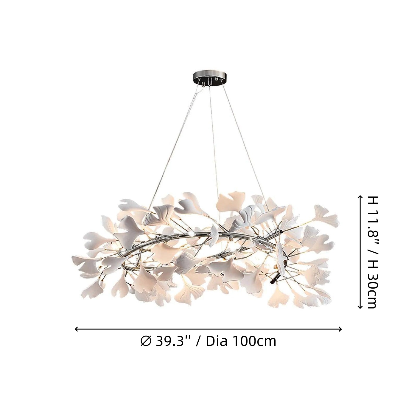Gingko U Chandelier Dia 80cm size diagram