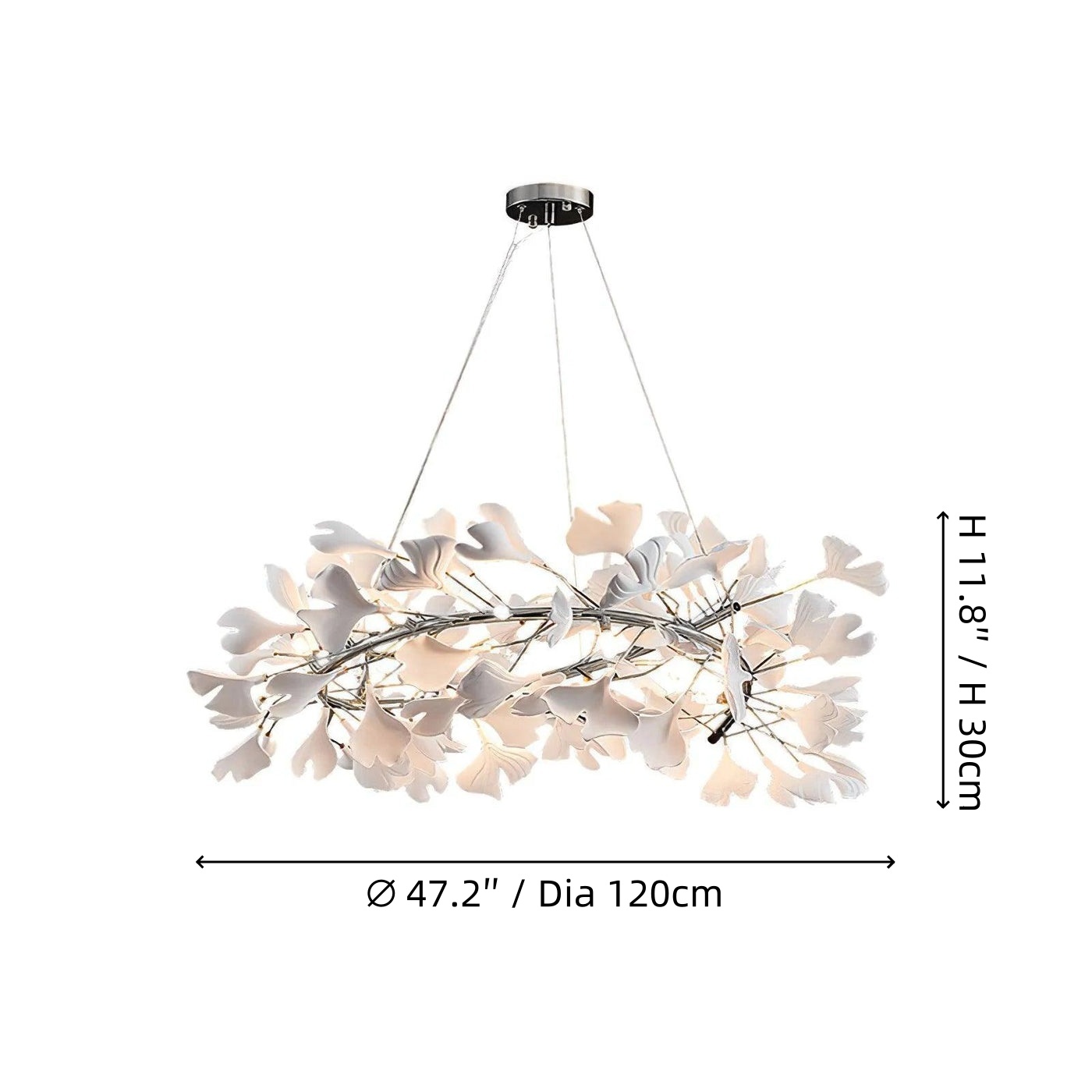 Gingko U Chandelier Dia 100cm size diagram